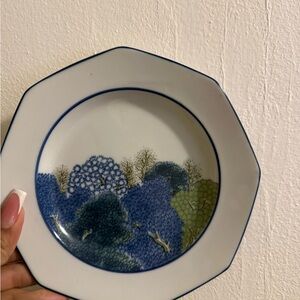 Elegant Blue and Green Dinner Plate